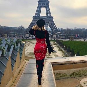 Cherry Blossom Print Cocktail Dress